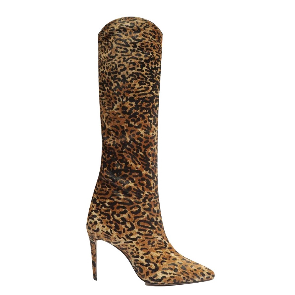 Schutz Maryana Leopard Print Calf Hair Knee High Leather Boot Size 5.5 - Picture 4 of 13